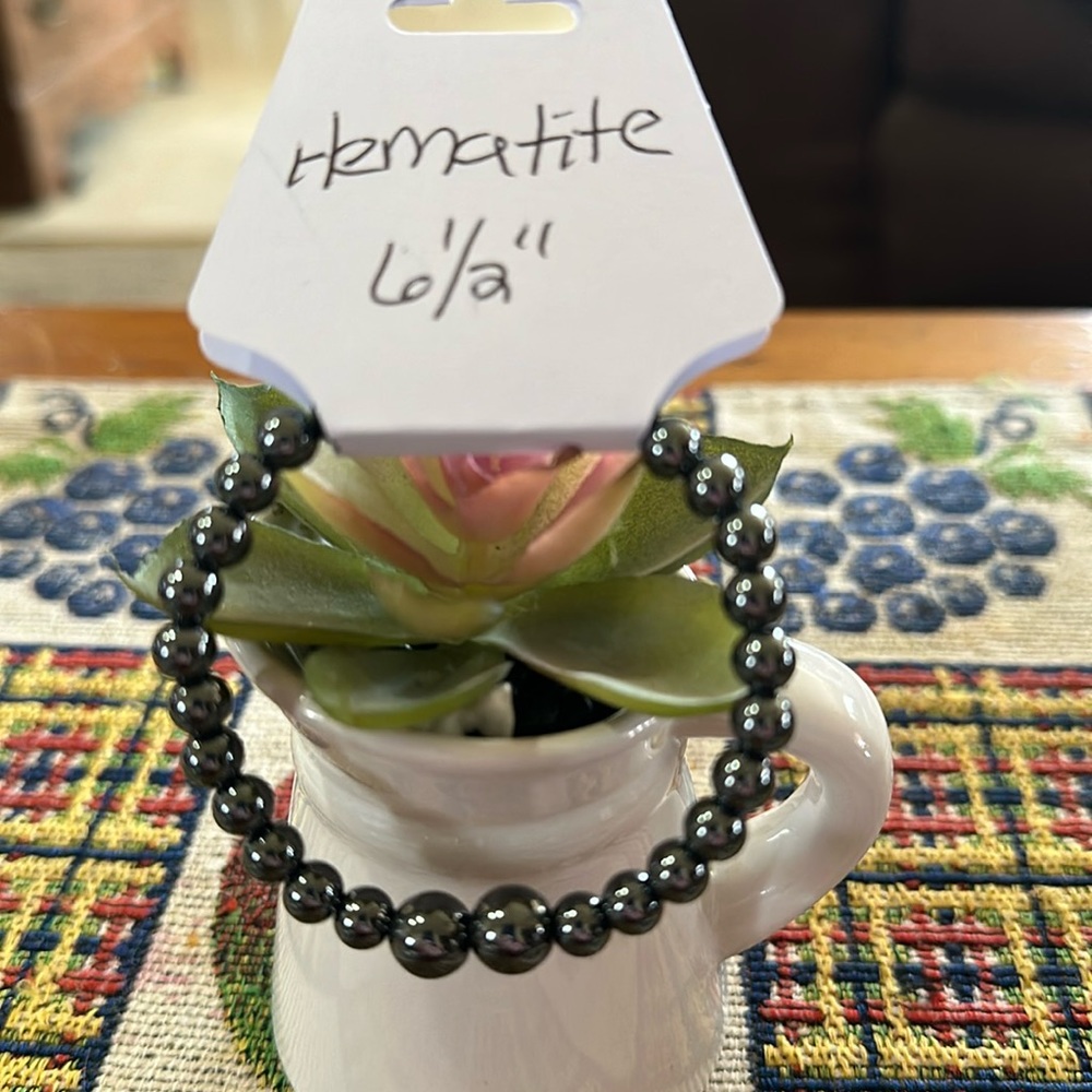 Hand Crafted Hematite Stretch Bracelet
